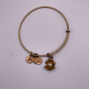 ALEX+ ANI OYSTER With Pearl Charm Bangle Bracelet